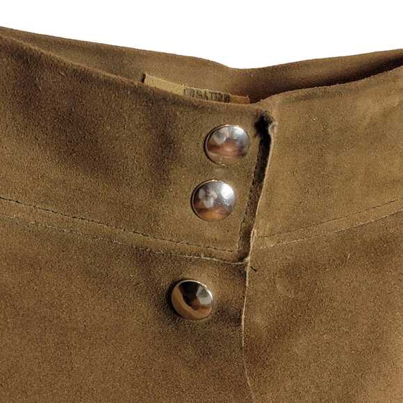 70s Bohemian Suede Midi Skirt Authentic Vintage - Picture 5 of 9